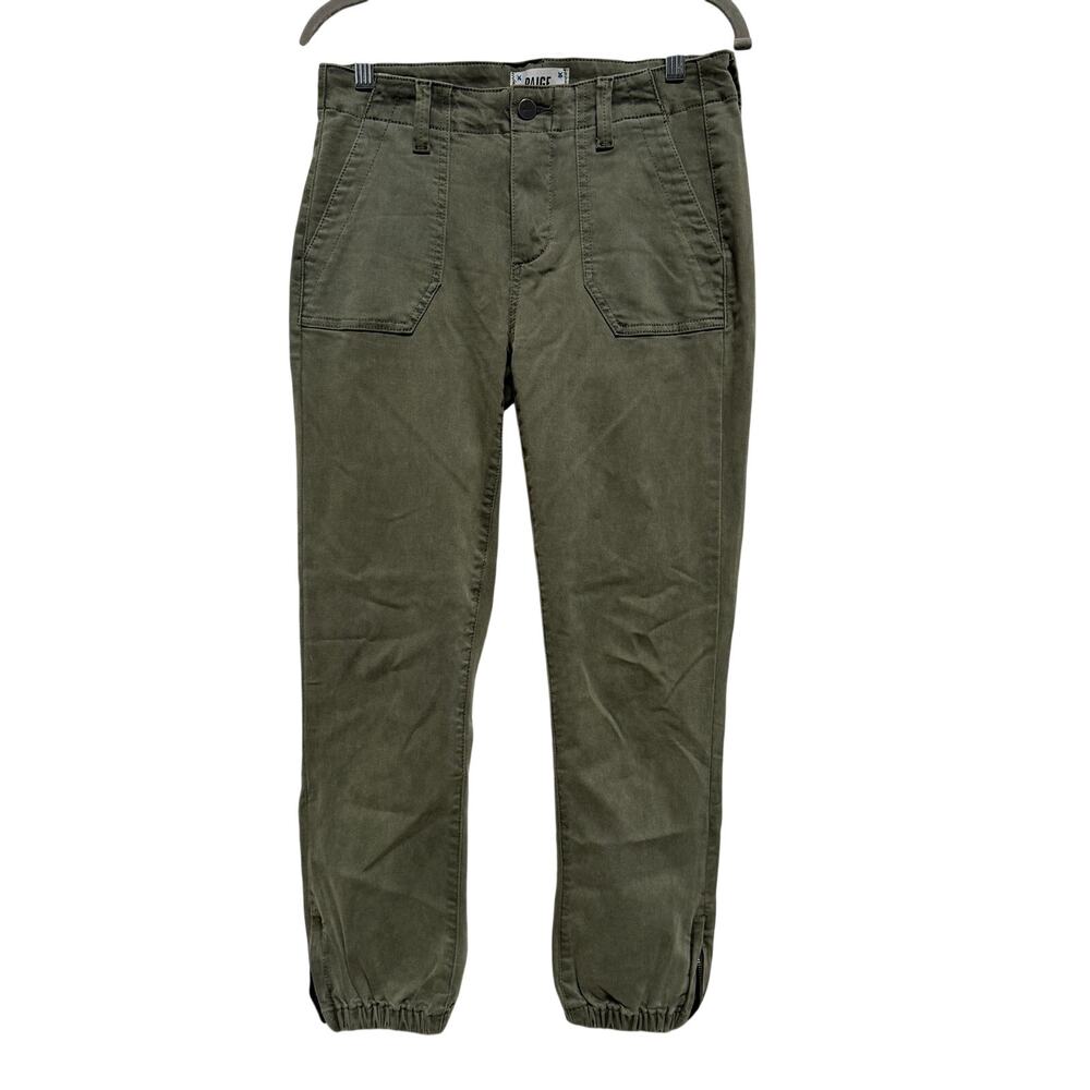 Paige Pants Women's 26 Army Green MAYSLIE Jogger Patch Pockets